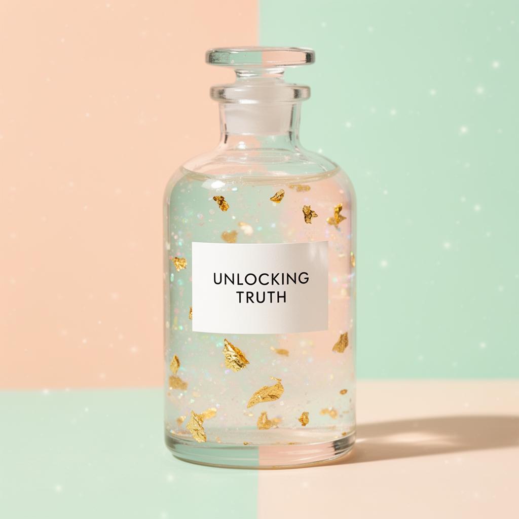Unlocking Truth potion bottle with gold flecks